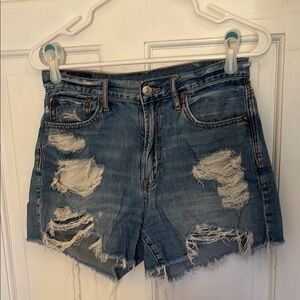 American Eagle Blue Distressed Jean Shorts